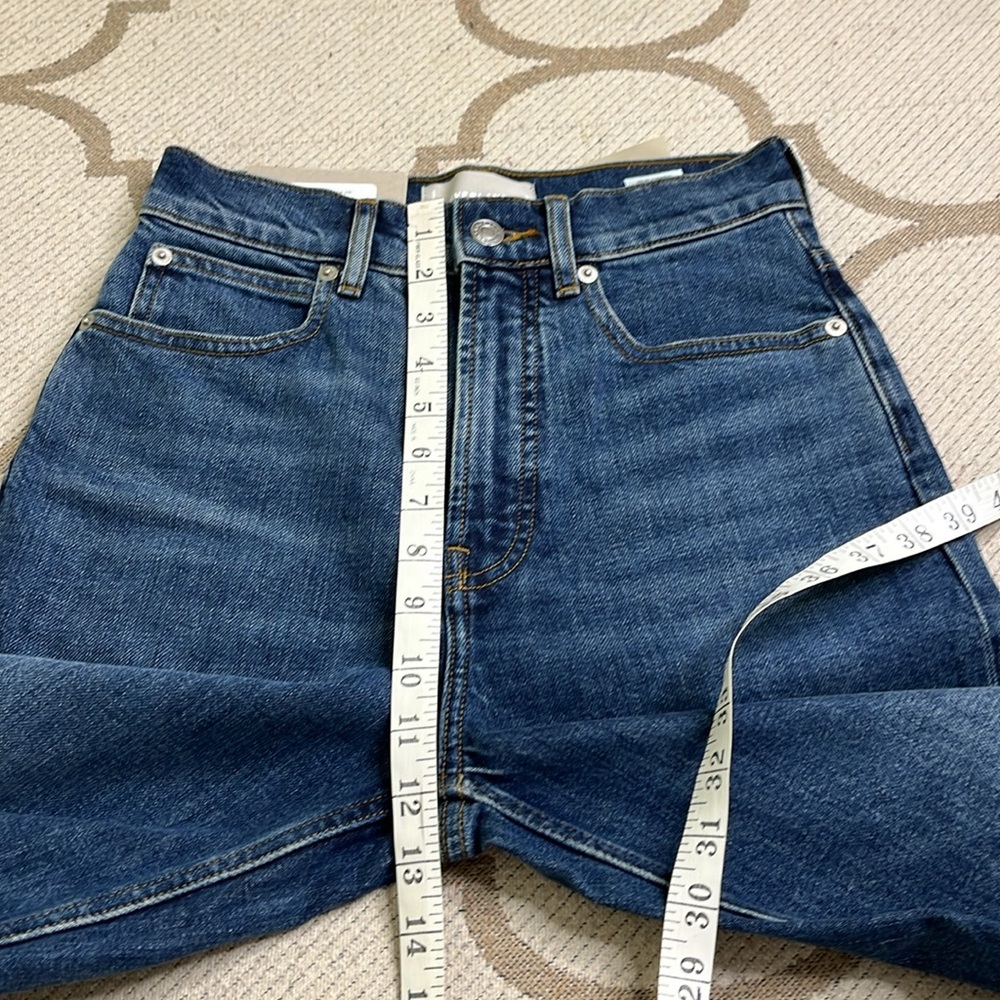 Everlane The Way High Jean Abyss Released Hem Straight leg Denim Jeans, size 25 - Picture 8 of 17